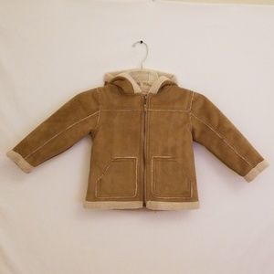 Gymboree Girls Tan Suede Hooded Coat